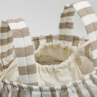 Basket Rayas - Oak + White - Minicoton