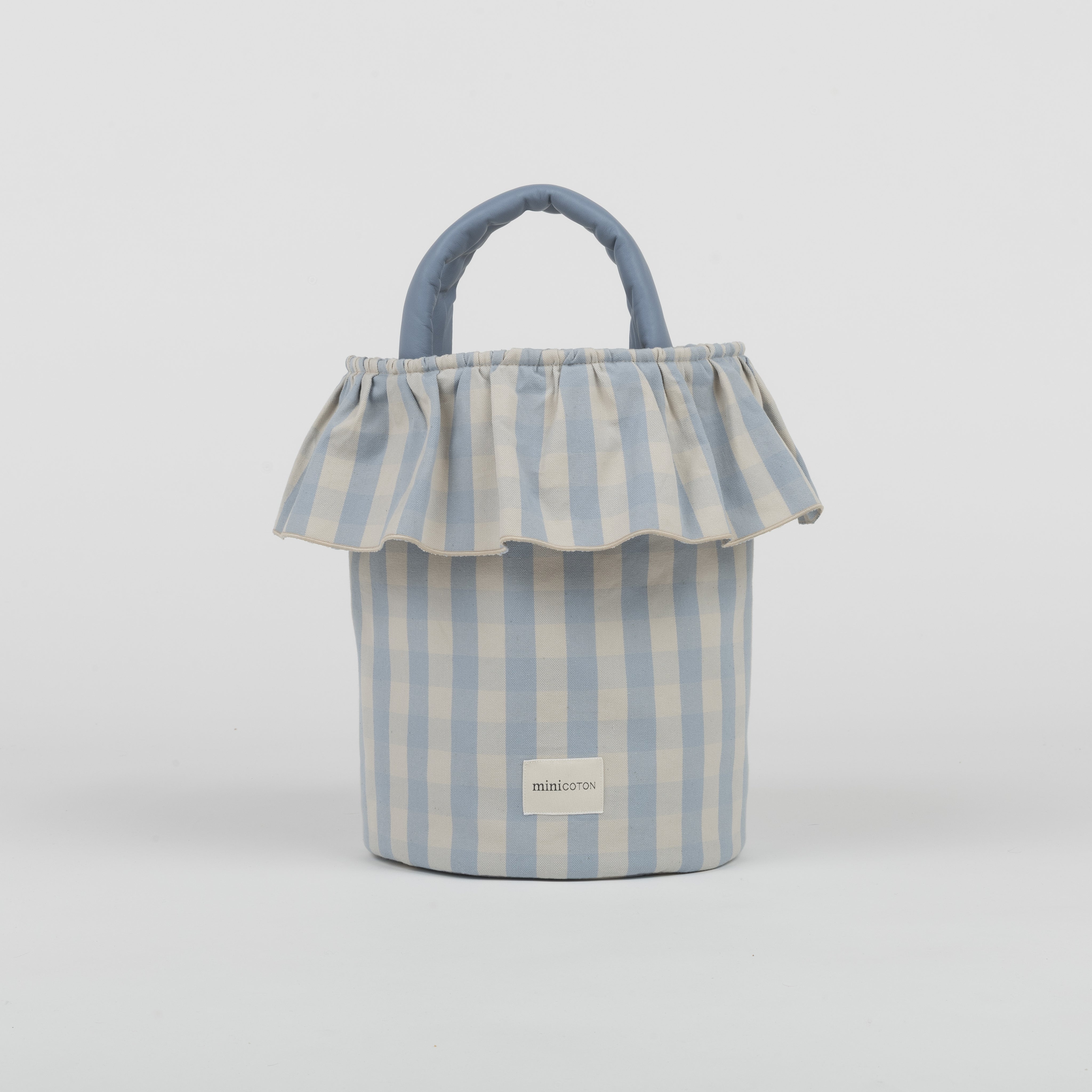 Basket Vichy - Blue + Sand - Minicoton