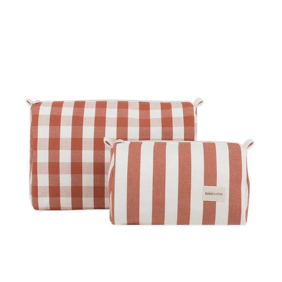 Set Neceser - Red + Off White - Minicoton