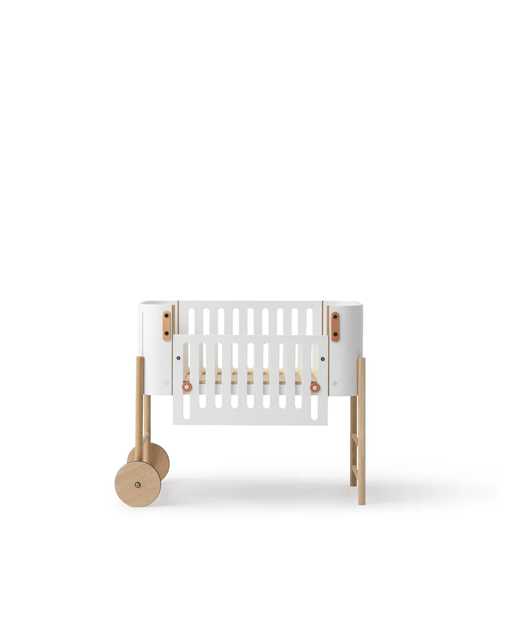 Oliver Furniture Berceau cododo Wood avec conversion en banc, blanc/chêne