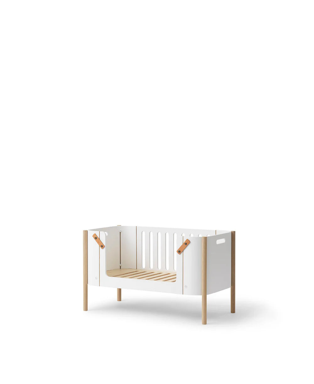 Oliver Furniture Berceau cododo Wood avec conversion en banc, blanc/chêne