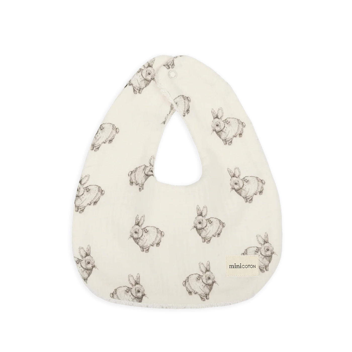 Muslin Bib Rabbit Ecru