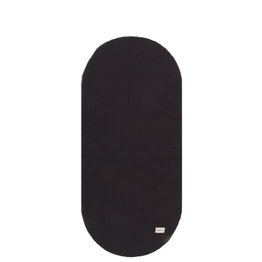 Lençol Ajustável Risca Caramelo