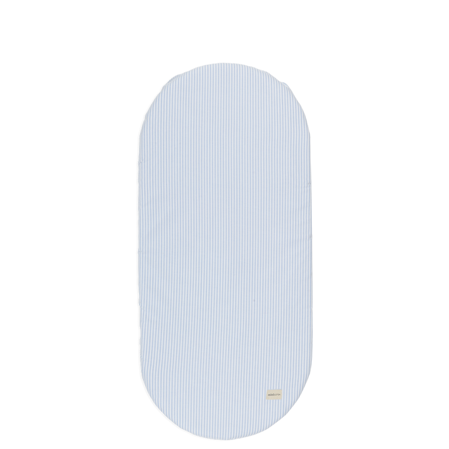 Lençol-capa Oxford Risca Azul