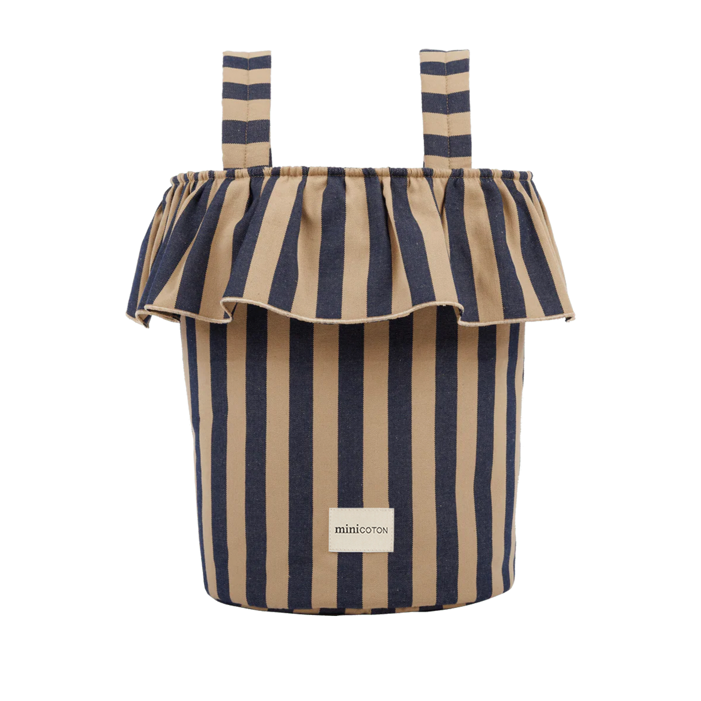 Basket Rayas - Navy + Caramel - PRE ORDER