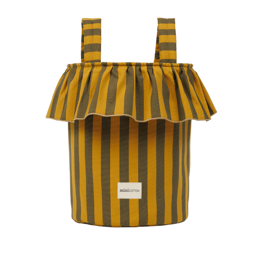 Basket Rayas - Olive + Gold