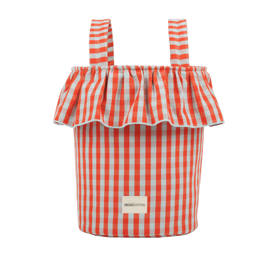 Basket Vichy - Coral + Aqua