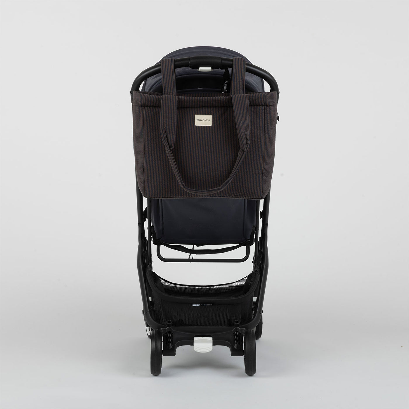 Borsa Handle Righe Caramello