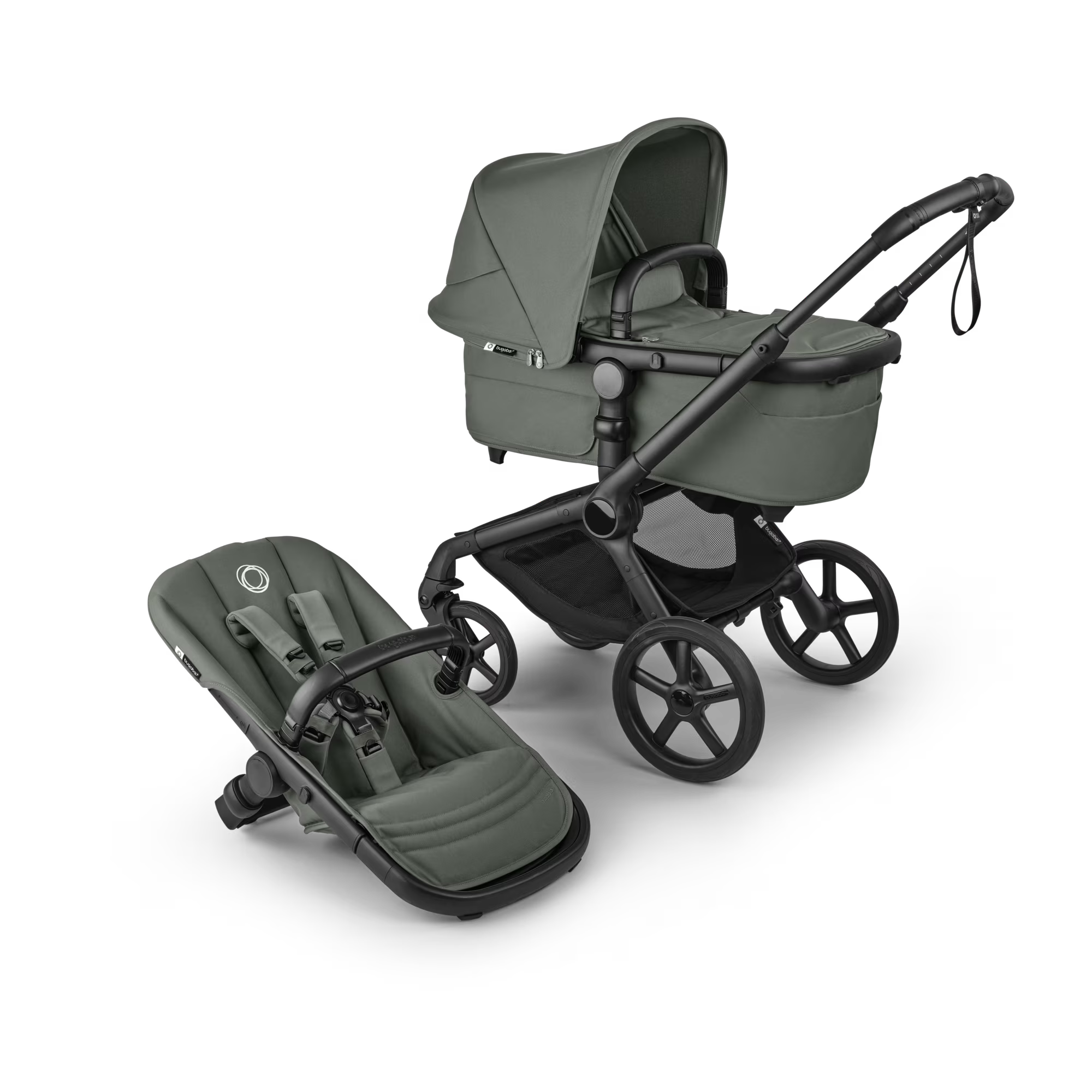 bugaboo fox 3 green Bugaboo Fox 5 Renew Stroller+Carrycot Forest Green/Forest Green/Black · Minicoton