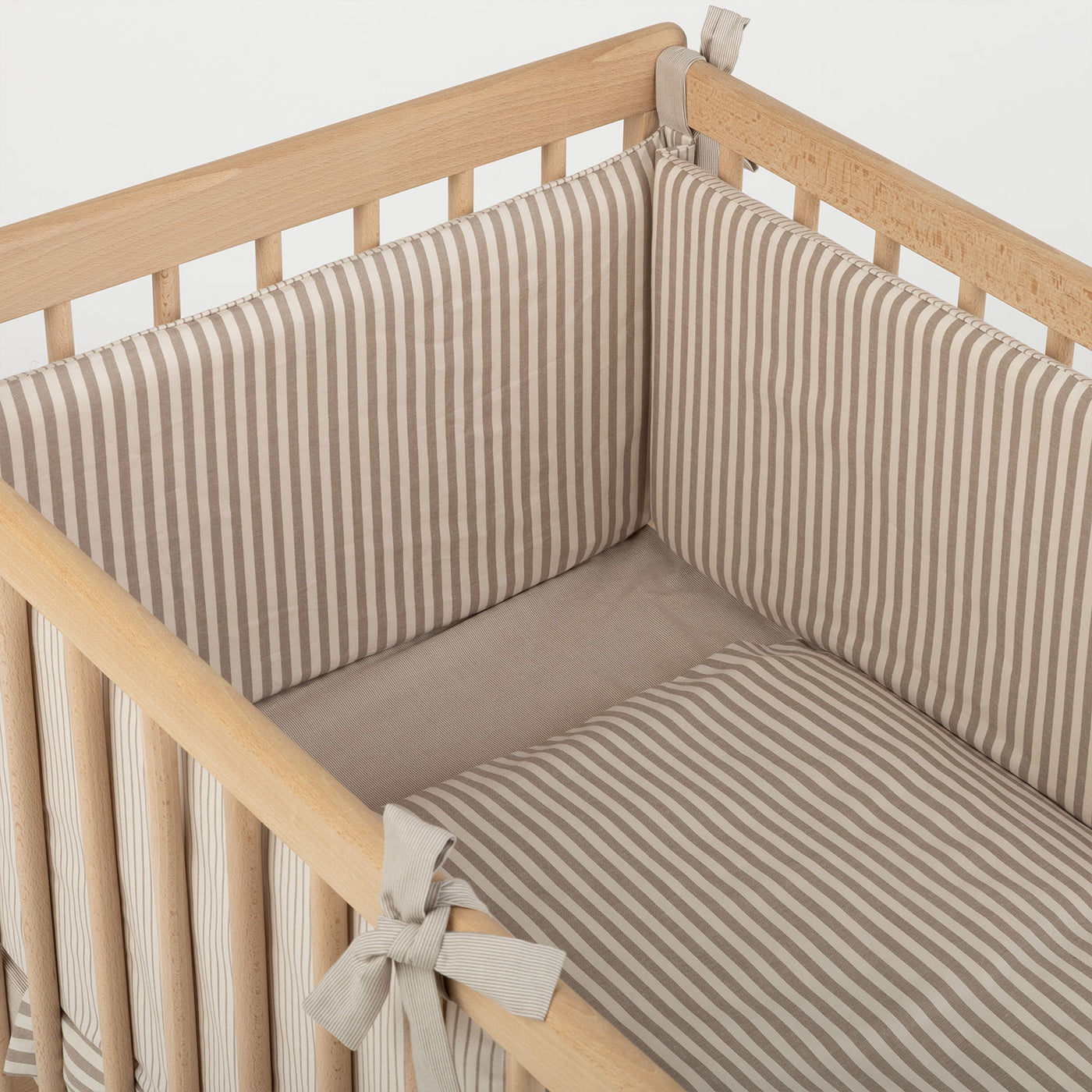 Copripiumino Reversibile Culla Beige Stripes