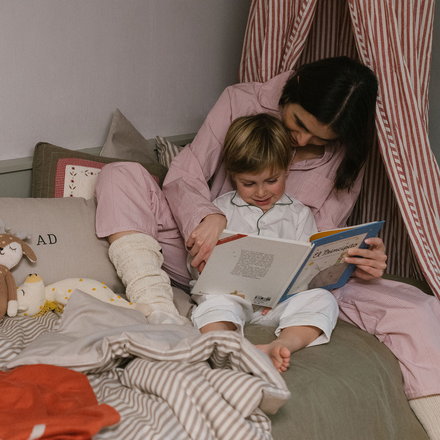 Funda Nòrdica Reversible Llit 90cm Beige Stripes