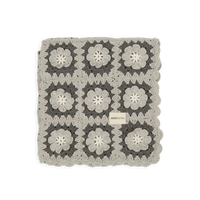 Manta Crochet Flower Blue