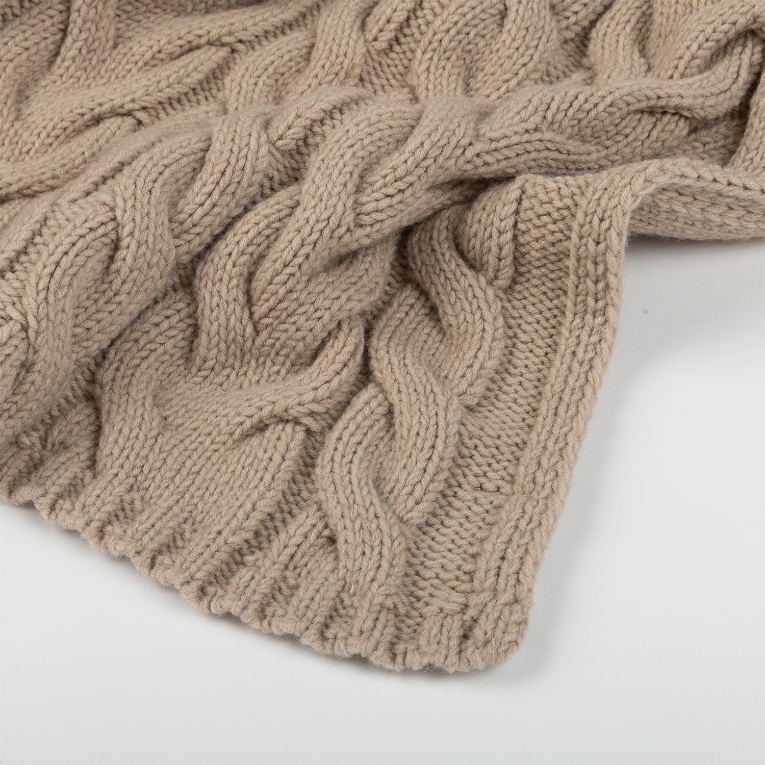Braided Knit Blanket Stone Melange · Minicoton