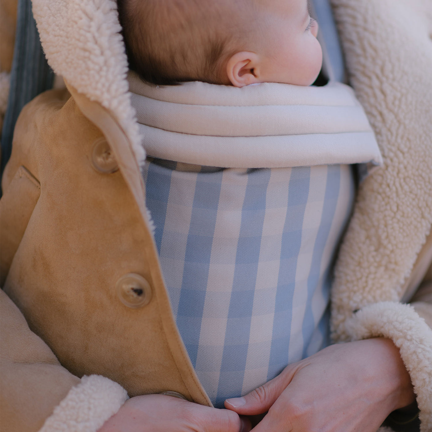 Somomu® Vichy Babytrage Rucksack Blue + Sand