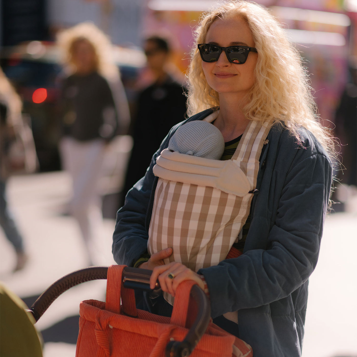 Mochila Porta Bebé Somomu® Vichy Oak + White