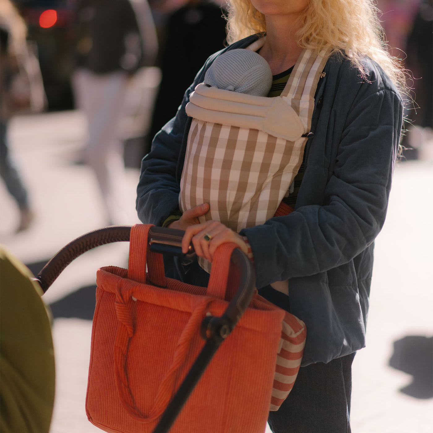 Mochila Porta Bebé Somomu® Vichy Oak + White