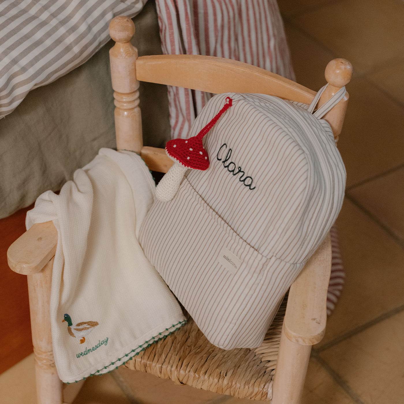 Mochila Beige Stripes