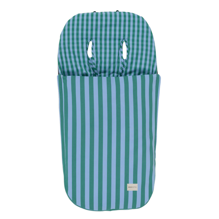 Stroller Bag - Green + Sky Blue