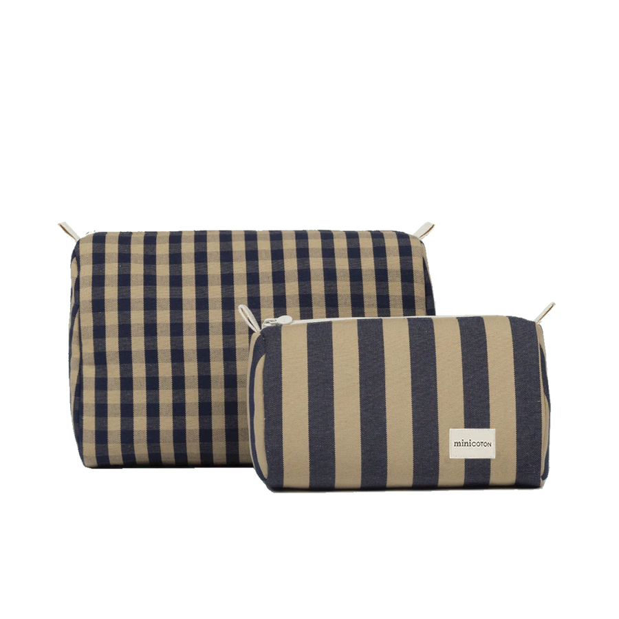 Set Neceser Navy + Caramel