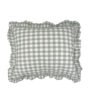 Cojín Ruffle Vichy Coton Musgo - Solo funda sin relleno